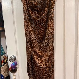 Leopard, slinky, cowl neck from pretty little thing never worn